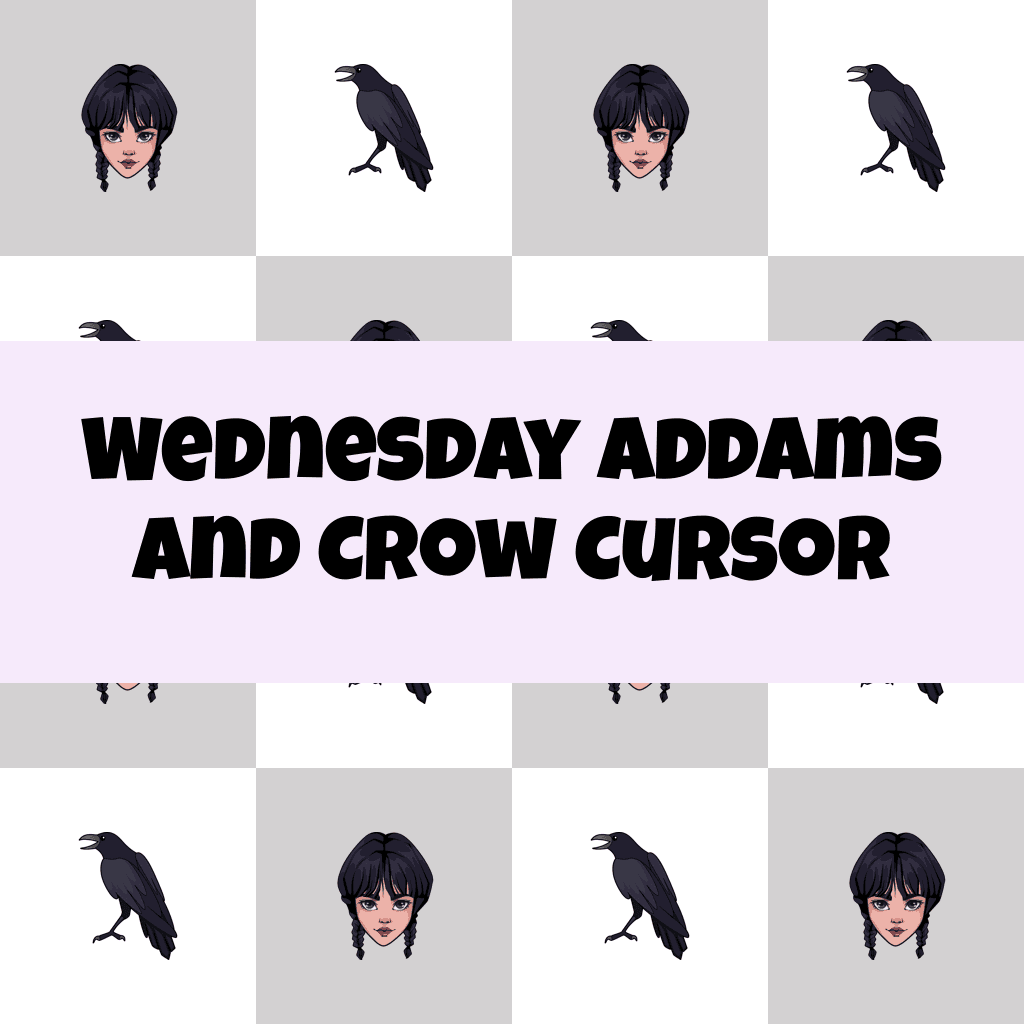 Preview Wednesday Addams and Crow cursor custom cursor pack
